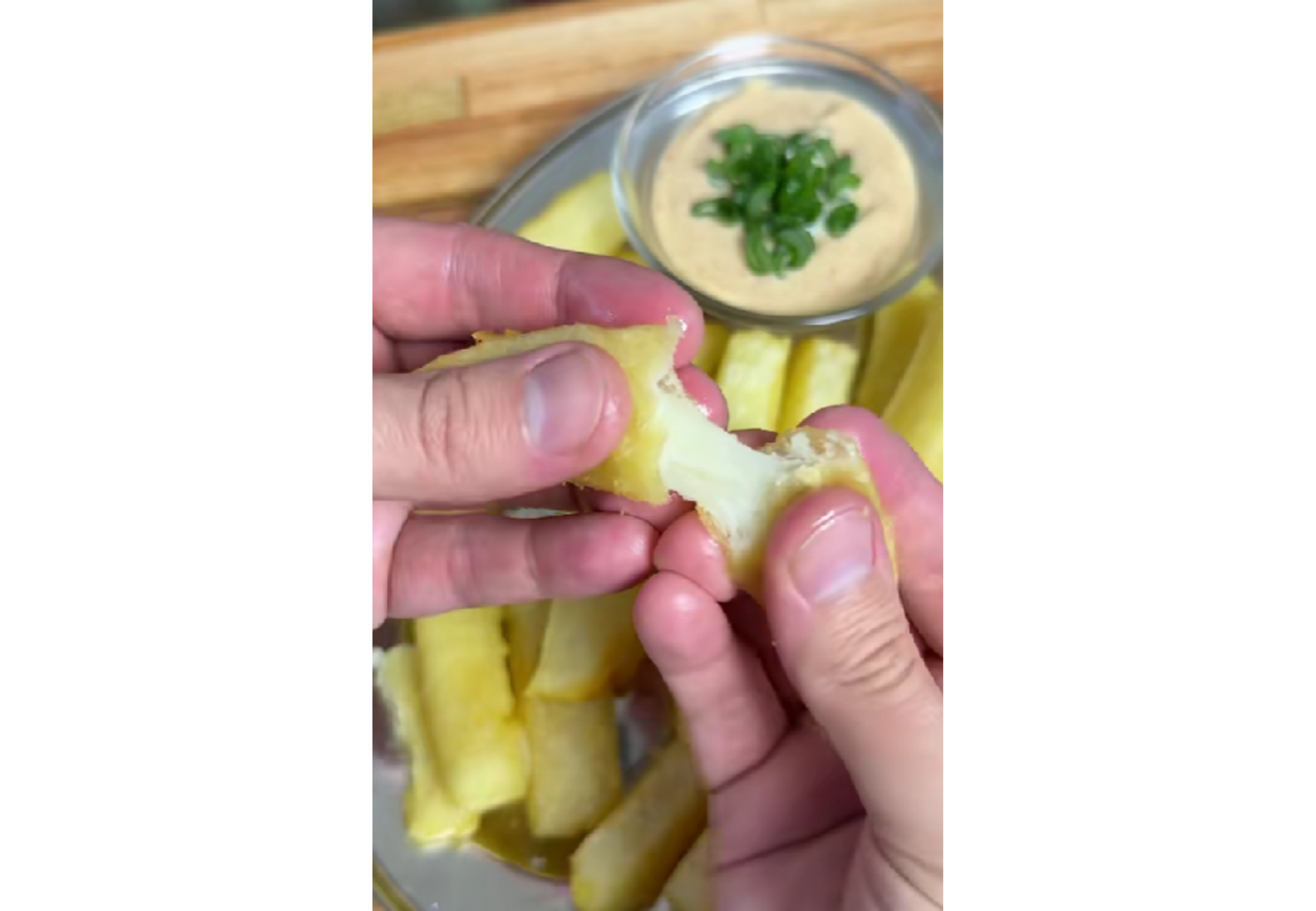 Así quedan las papas fritas.