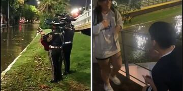 Insólito: le pidió casamiento en medio de las calles inundadas por la tormenta