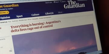 El diario británico The Guardian rescató lo que pasa con los incendios en las islas frente a Rosario (Vía Rosario)
