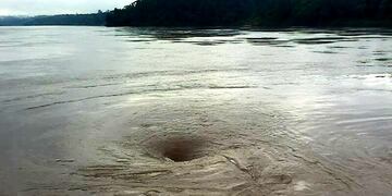 El remolino Bairuzú volvió a aparecer sobre el río Paraná