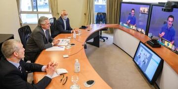 Alberto Fernández se reunió con el CEO del laboratorio que desarrollará la vacuna contra coronavirus (Foto: presidencia)