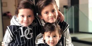 Thiago, Mateo y Ciro Messi juntos
