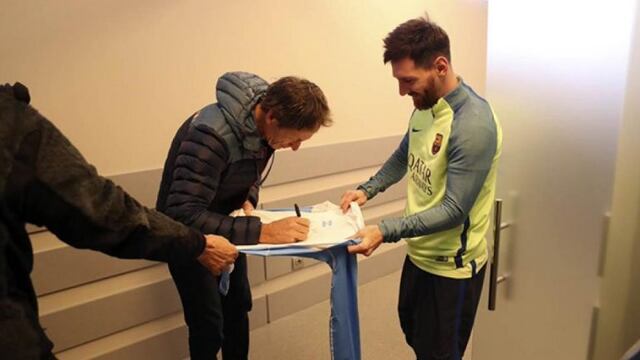 Lange con Messi en Barcelona
