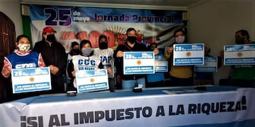 Banderazo en Río Negro a favor del impuesto a las grandes fortunas