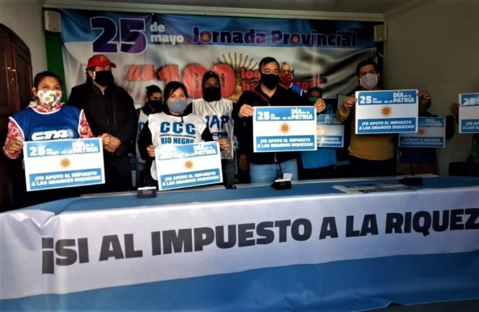 Banderazo en Río Negro a favor del impuesto a las grandes fortunas