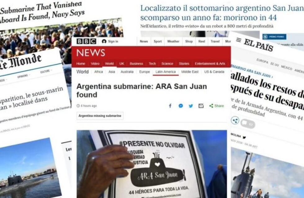 Así reflejaron el hallazgo del ARA San Juan los medios del mundo