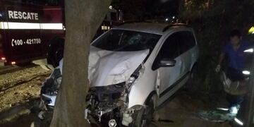 Un vehículo chocó contra un árbol en Santa Rosa