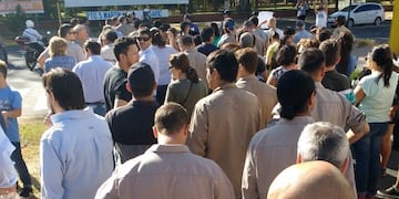 Los trabajadores se movilizaban este martes por la vecina ciudad