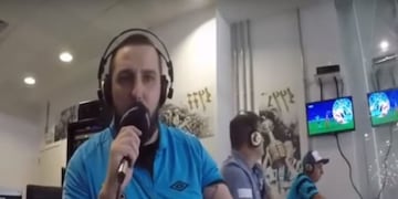 Un relator brasileño se burló de River y luego estalló en bronca\u002E (Captura: Gremio TV)