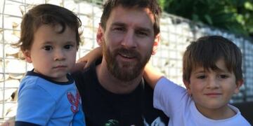 Messi y sus hijos