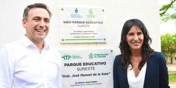 Ramón Mestre y Natalia De la Sota, en la inauguración del Parque\u002E