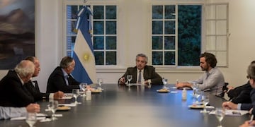 El Presidente Alberto Fernández se reunió en Olivos con empresarios de la Unión Industrial Argentina (Foto: Presidencia)