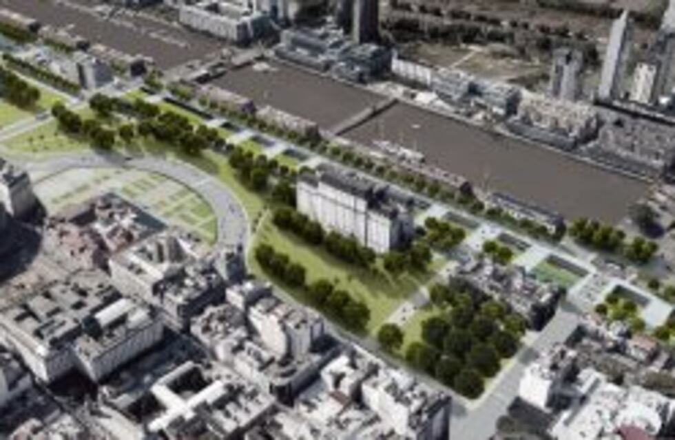 Paseo del Bajo: proyectan un pulmón verde detrás de la Casa Rosada