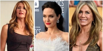 De izquierda a derecha: Laura Dern, Angelina Jolie y Jennifer Aniston\u002E (Web)