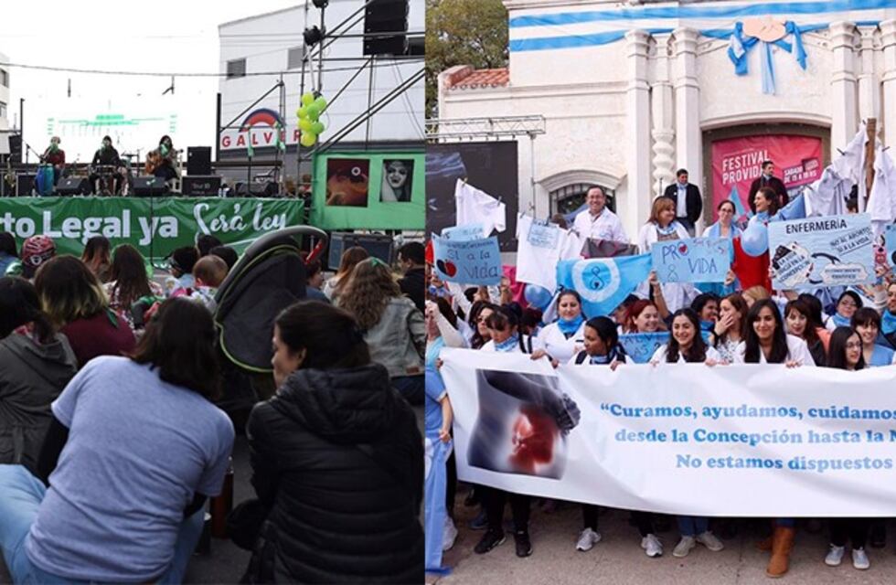 Aborto legal: las manifestaciones dividieron a San Luis en celeste y verde