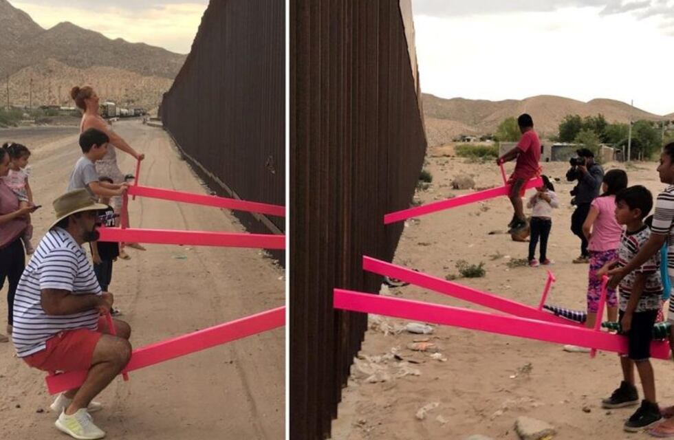 Instalaron un subibaja en la frontera que divide Estados Unidos y México