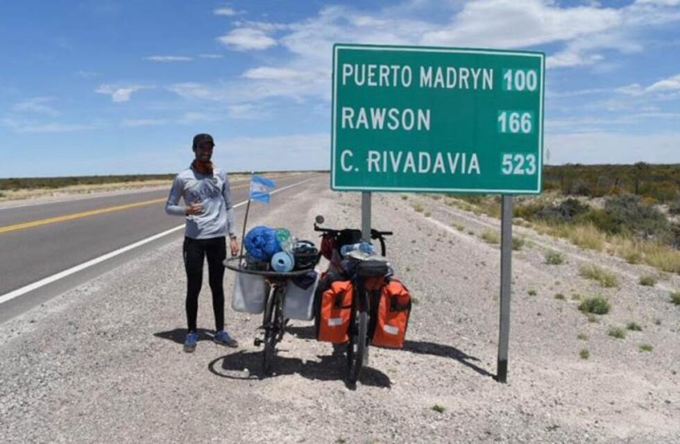 Un joven pampeano recorrió desde General Pico hasta Ushuaia en bicicleta