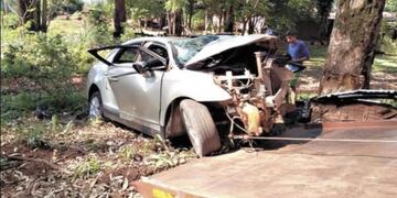 Lidia Aquino la chica de 24 años de Esperanza, que murió en el choque de un auto manejado por su pareja\u002E (Policía de Misiones)