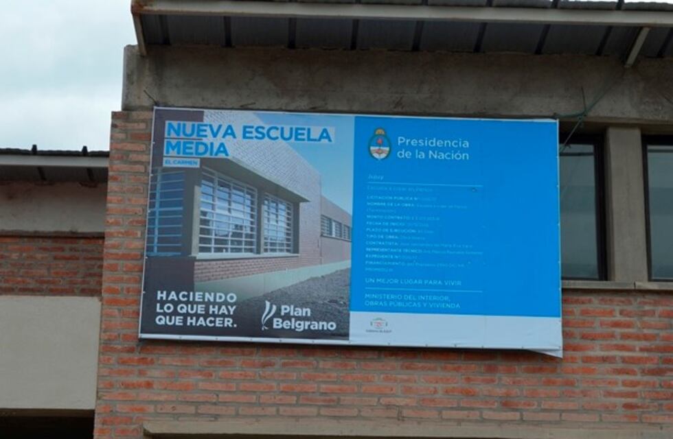 Perico: reactivan obra de escuela secundaria