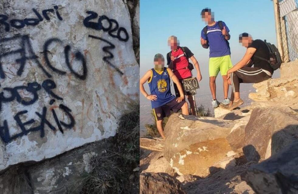 Repudiaron a un grupo de amigos que hizo grafitis en el cerro Arco