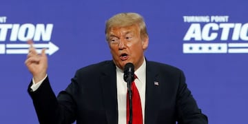 President Donald Trump speaks at the Students for Trump conference at Dream City Church, Tuesday, June 23, 2020, in Phoenix\u002E (AP Photo/Ross D\u002E Franklin)