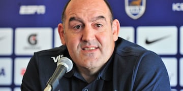 Handout photo released by UAR press office showing Mario Ledesma the new head coach of Argentina's National rugby team \