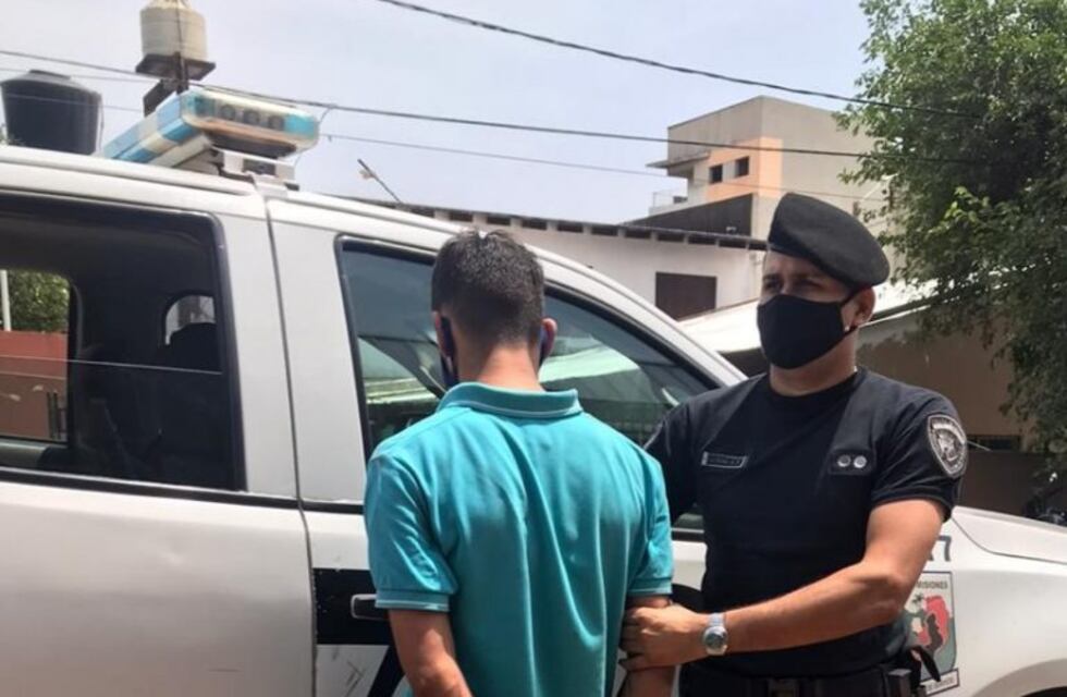 Un intrépido ladrón trepó un muro luego de robarle el celular a una mujer