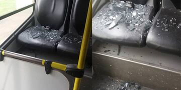 Una unidad del Expreso fue apedreado en la autopista\u002E (Diario Sintesis)