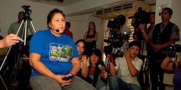 María Ovando, durante el juicio en el que fue absuelta en 2012\u002E (Facebook)