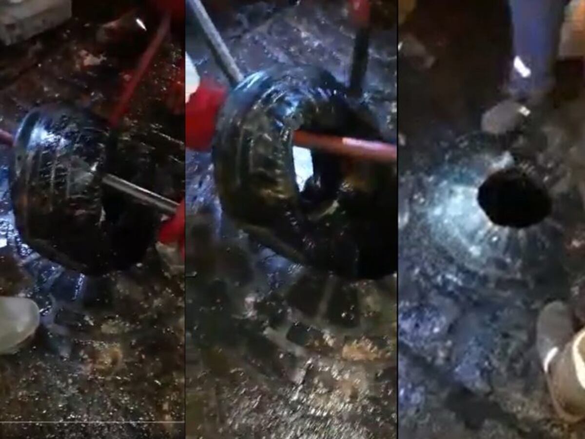 Neumático en cloaca de Córdoba