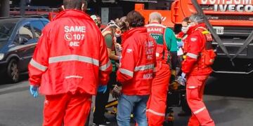 Incendio en un edificio de Almagro: rescataron a cinco personas atrapadas\u002E (Captura TN)