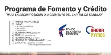 Línea de créditos blandos para pymes\u002E (MisionesOnline)