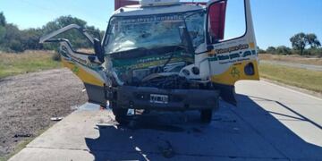 Dos camiones chocaron en San Luis\u002E