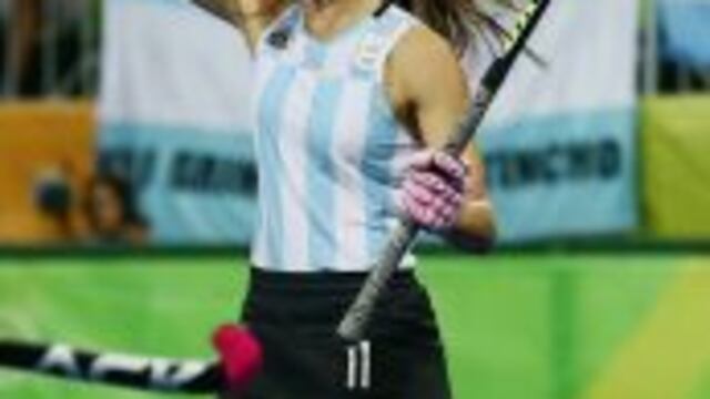 2016 Rio Olympics - Hockey - Preliminary - Women's Pool B Argentina v Japan - Olympic Hockey Centre - Rio de Janeiro, Brazil - 08/08/2016. Carla Rebecchi (ARG) of Argentina celebrates after scoring her team's third goal. REUTERS/Vasily Fedosenko FOR EDITO