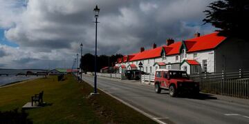 (FILES) File picture taken on October 12, 2019 in Port Stanley's downtown, in the Falkland Islands (Malvinas), a British Overseas Territory in the South Atlantic Ocean\u002E - The Falklands Islands government has confirmed the territory's first case of the new coronavirus\u002E A patient tested positive after being admitted to hospital with symptoms on March 31, according to a statement released on Friday that said they were in isolation and in \