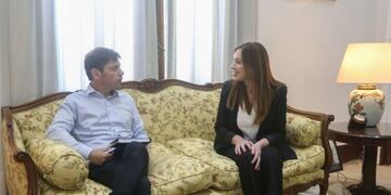 María Eugenia Vidal y Axel Kicillof, reunidos en la Casa de la Provincia de Buenos Aires para encarar el periodo de transición\u002E (Clarín)