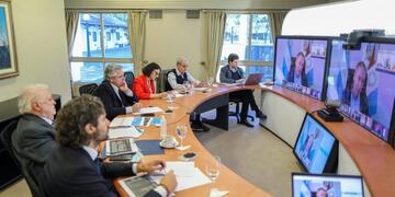 Schiaretti durante la reunión con Alberto Fernández\u002E