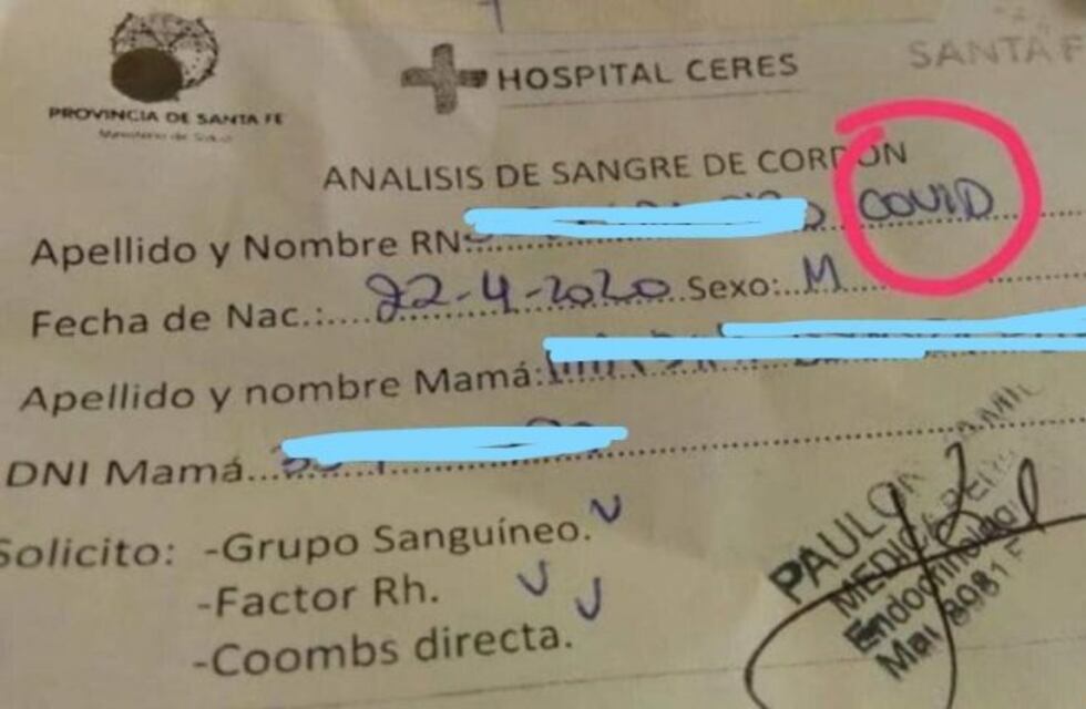 Insólito: le pusieron Covid de segundo nombre a un bebé recién nacido