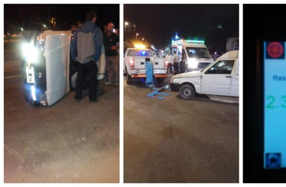 Intentó eludir un control de alcoholemia y volcó: tenía 2,35 gramos de alcohol