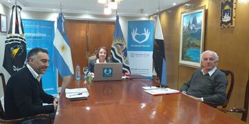 gobernadora en videoconferencia con el presidente Alberto Fernández
