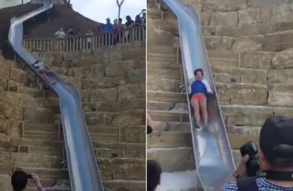 Insólito: colocan un tobogán para "mejorar la movilidad" de una ciudad y terminan todos lastimados