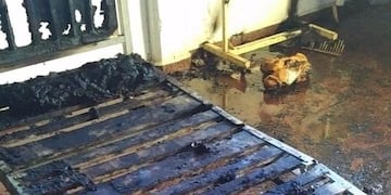 Habitación del Hospital Samic de Alem donde se produjo el incendio\u002E (MOL)