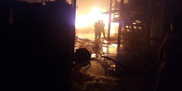 Incendio en el secadero de Yerba Mate Cuarto de Milla en Campo Grande\u002E