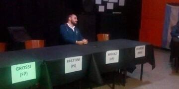Miguez quedó solo en el el debate que finalmente no se realizó\u002E (Facebook)