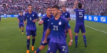 Maestro Puch festeja su gol ante Nueva Zelanda. (Captura).