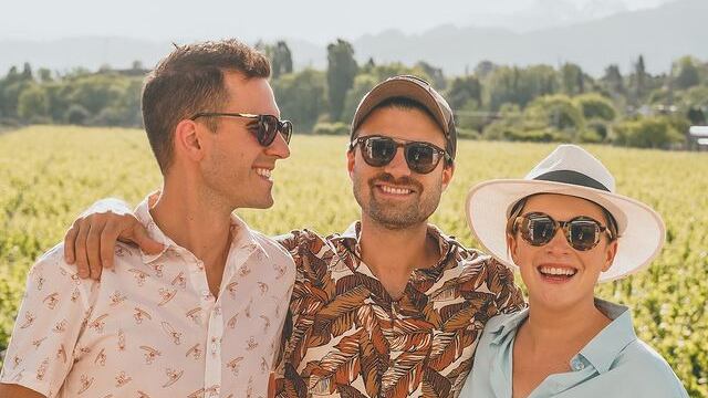 Sofía Pachano, su novio y Nicolás Peralta están en Mendoza: su divertido itinerario entre vinos y viñedos. Foto: Instagram @sofiapachano