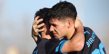 Bruno Zapelli entró y la primera que tocó fue gol para el Celeste en Mendoza. (@Belgrano)