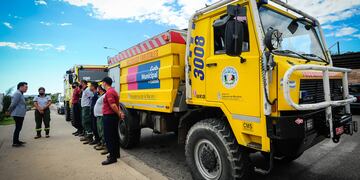 El último grupo de Bomberos de San Luis retornó a la provincia.
