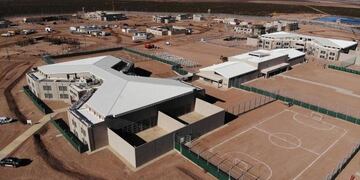 Vista aérea de la nueva cárcel de mujeres en Cacheuta, esta nueva unidad penitenciaria se llama Almafuerte II. Gentileza Los Andes