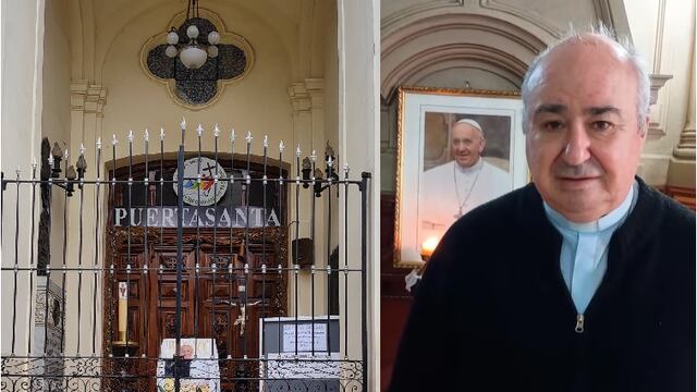A las puertas de la iglesia catedral de Jujuy, un retrato del papa Francisco recibe la despedida de los fieles. El obispo Daniel Fernández oficiará una misa en su memoria en la basílica San Francisco.